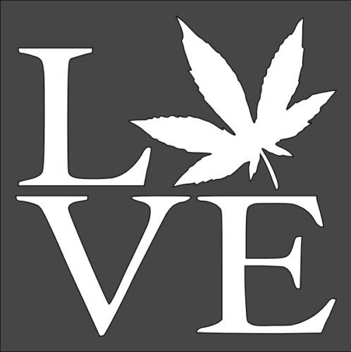 Stencil Love Weed Leaf, Plastic Reusable, 5.5 x 5.5 inch reusable Mylar wall painting stencil
