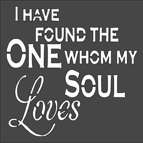 Stencil Soul Love, Plastic Reusable, 5.5 x 5.5 inch reusable Mylar wall painting stencil