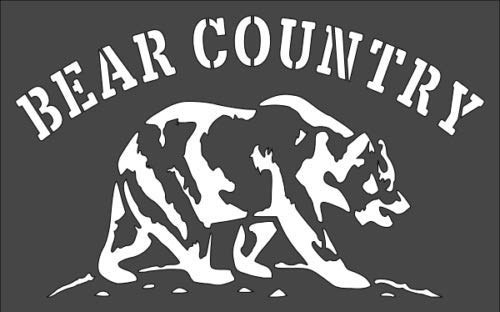 Stencil Bear Country Design, Plastic Reusable, 8 x 10 in reusable Mylar wall painting stencil