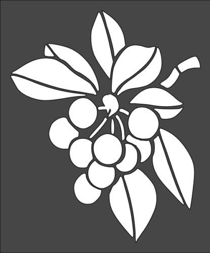 Stencil Cherry, Plastic Reusable, 5 x 6 inch reusable Mylar wall painting stencil