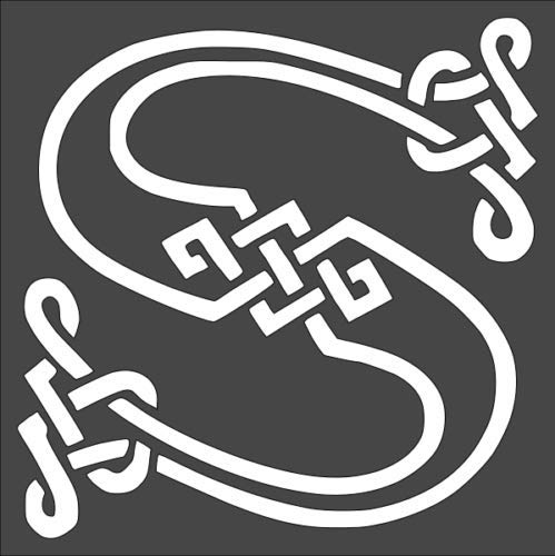 Stencil Celtic Initial S, Plastic Reusable, 8 x 8 inch reusable Mylar wall painting stencil