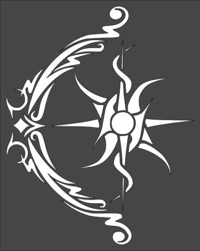 Stencil Archery Sun Design, Plastic Reusable, 10 x 8 Inch reusable Mylar wall painting stencil