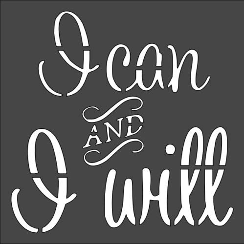 Stencil I Can Sign, Plastic Reusable, 5.5 x 5.5 inch reusable Mylar wall painting stencil
