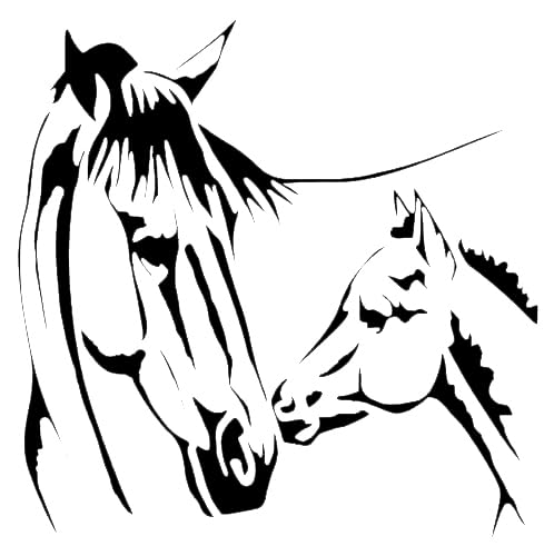 Horse and foal Stencil for Painting, Plastic Reusable 8" L x 8" W stencil photo 2
