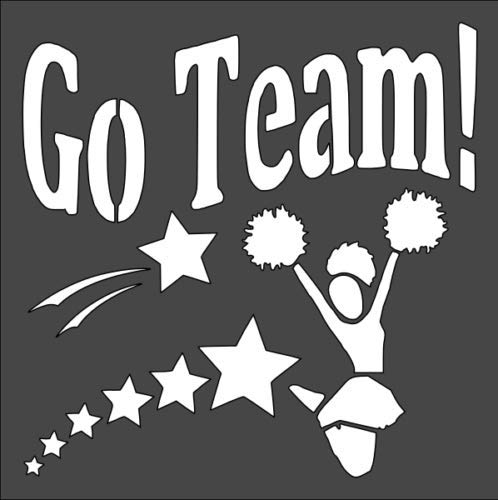 Stencil Go Team sign, plastic reusable, 5.5 x 5.5 inch reusable Mylar wall painting stencil