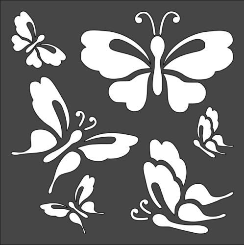 Stencil Butterfly Different Poses, Plastic Reusable, 5.5 x 5.5 inch reusable Mylar wall painting stencil