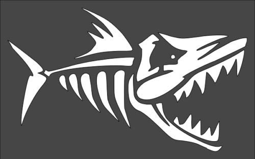 Stencil Fish Skeleton, Plastic Reusable, 5 x 8 inch reusable Mylar wall painting stencil