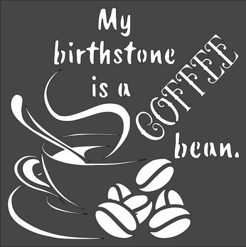 Stencil Cup Coffee Coffee Beans, Plastic Reusable, 8 x 8 inch reusable Mylar wall painting stencil