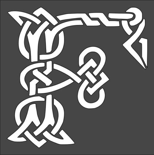 Stencil Celtic Initial F Design, Plastic Reusable, 5.5 x 5.5 inch reusable Mylar wall painting stencil