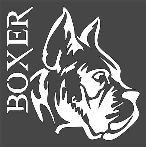 Stencil Boxer Dog Sign, Plastic Reusable, 5.5 x 5.5 inch reusable Mylar wall painting stencil
