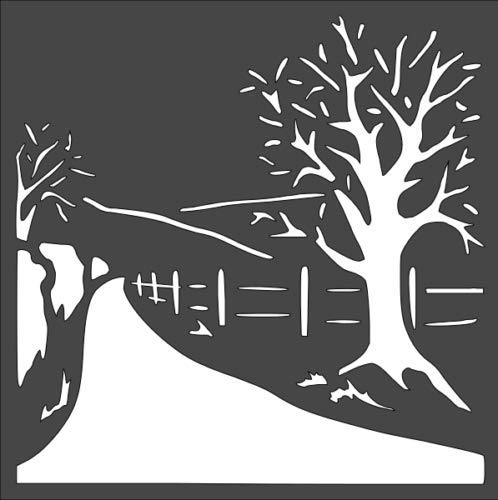 Stencil Wood Fence Nature, Plastic Reusable, 8 x 8 inch reusable Mylar wall painting stencil