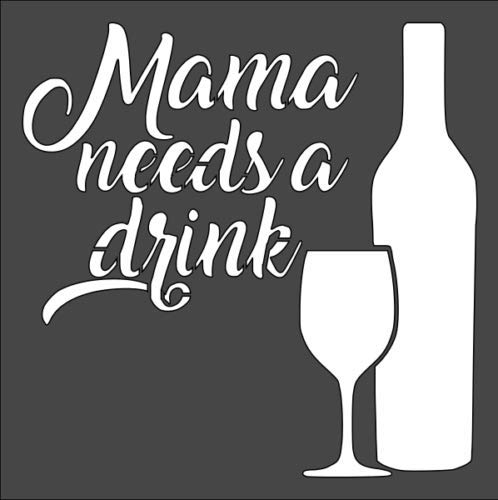 Stencil Bottle and Glass, Plastic Reusable, 5.5 x 5.5 inch reusable Mylar wall painting stencil