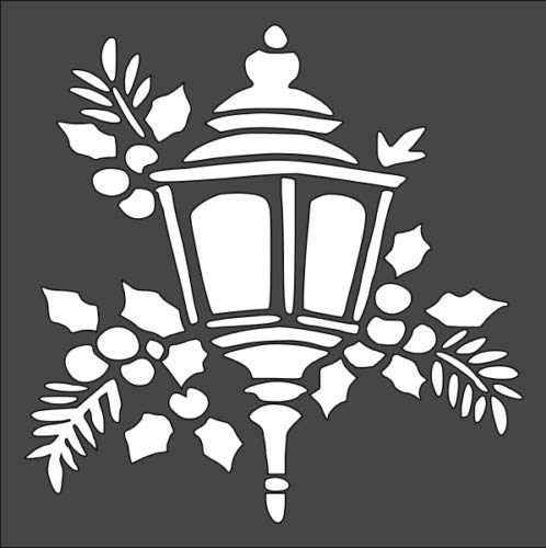 Stencil Lantern, Plastic Reusable, 5.5 x 5.5 inch reusable Mylar wall painting stencil