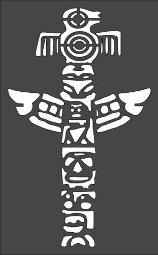 Stencil Totem Pole, Plastic Reusable, 5 x 8 inch reusable Mylar wall painting stencil