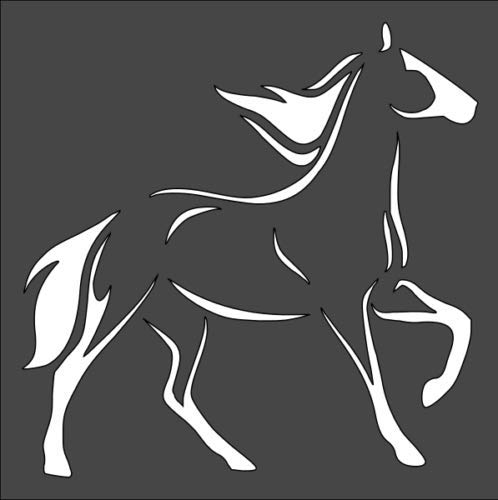 Stencil Horse Contour, Plastic Reusable, 5.5 x 5.5 inch reusable Mylar wall painting stencil