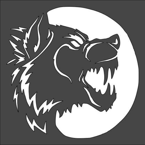 Stencil Wolf Werewolf Moon, Plastic Reusable, 5 x 5 Inch reusable Mylar wall painting stencil