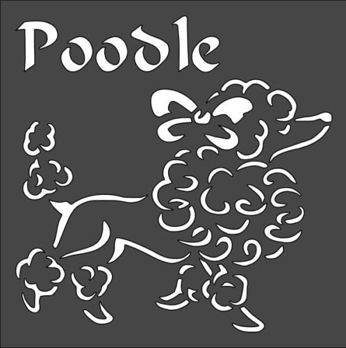 Stencil Poodle Dog Sign, Plastic Reusable, 8 x 10 in reusable Mylar wall painting stencil
