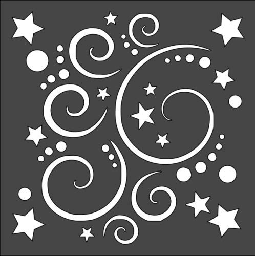 Stencil Star Pattern, Plastic Reusable, 5.5 x 5.5 inch reusable Mylar wall painting stencil