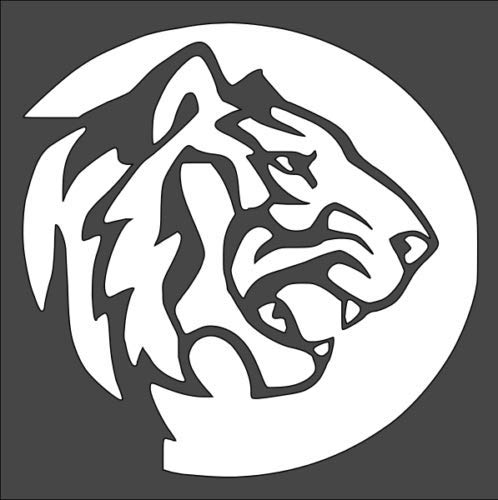 Stencil Tiger Moon, Plastic Reusable, 5.5 x 5.5 inch reusable Mylar wall painting stencil
