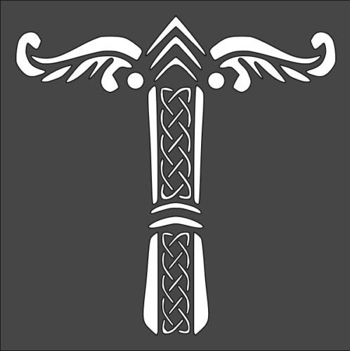 Stencil Celtic Crossbow, Plastic Reusable, 5.5 x 5.5 inch reusable Mylar wall painting stencil