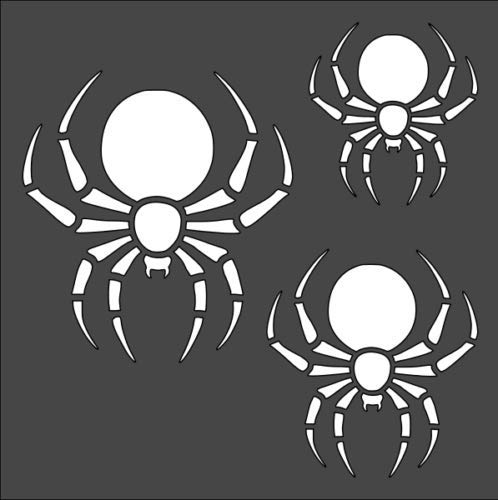 Stencil Spiders, Plastic Reusable, 5.5 x 5.5 inch reusable Mylar wall painting stencil