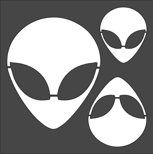 Stencil Alien Head Design, Plastic Reusable, 5.5 x 5.5 inch reusable Mylar wall painting stencil