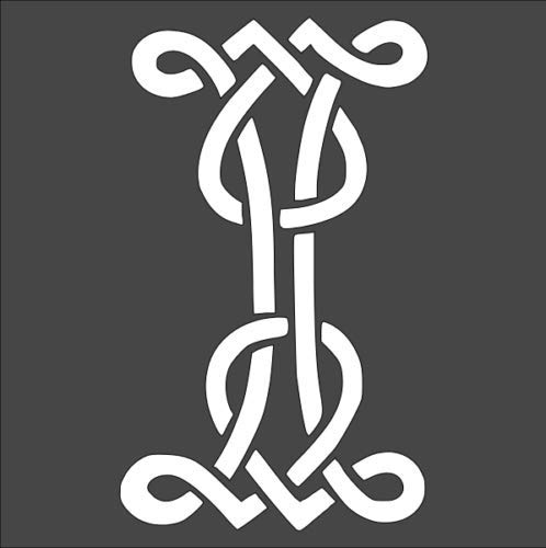 Stencil Celtic Initial I, Plastic Reusable, 8 x 10 in reusable Mylar wall painting stencil