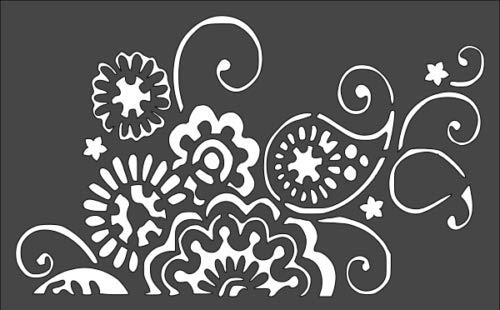 Stencil abstract flowers patterns, plastic reusable, 8 x 5 Inch reusable Mylar wall painting stencil