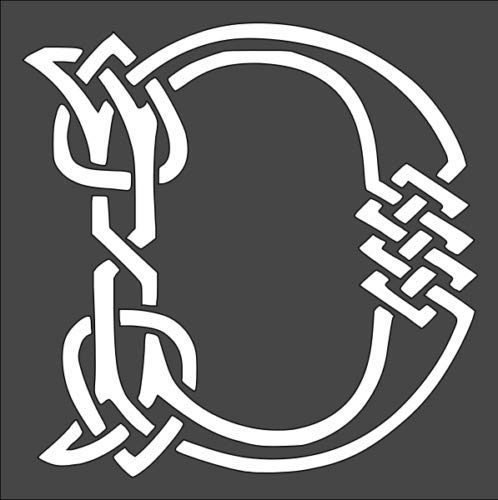 Stencil Celtic Initial D design, plastic reusable, 5.5 x 5.5 inch reusable Mylar wall painting stencil