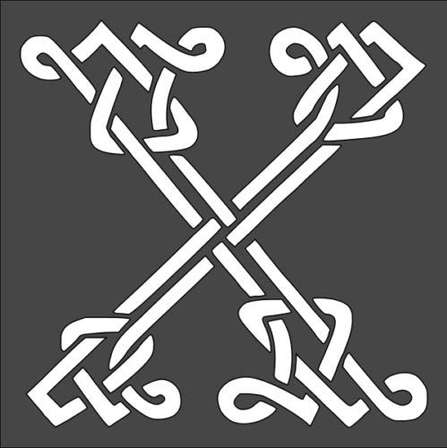 Stencil Celtic Initial X Design, Plastic Reusable, 5.5 x 5.5 inch reusable Mylar wall painting stencil
