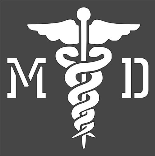 Stencil MD Sign, Plastic Reusable, 5.5 x 5.5 inch reusable Mylar wall painting stencil