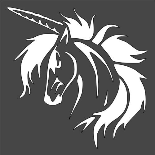 Stencil Unicorn face, Plastic Reusable, 5 x 5 Inch reusable Mylar wall painting stencil