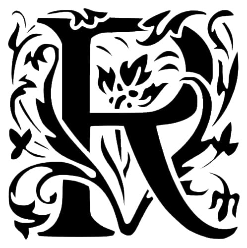 Letter Initial R Versatile Stencil for Painting, Reusable Plastic Stencil - 8x8 Inch Ideal for stencil photo 2