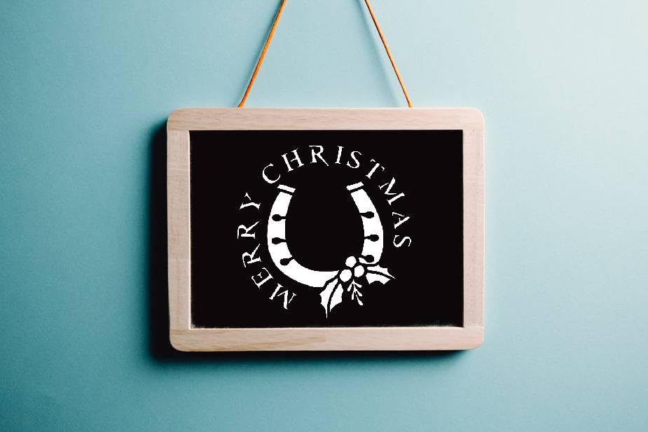 Christmas Horseshoe Stencil, 5.5x5.5 Inch, Reusable Plastic, Holiday Crafting and Home Decor stencil photo 3