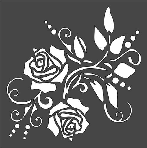 Stencil Rose Abstract Pattern, Plastic Reusable, 8 x 10 in reusable Mylar wall painting stencil
