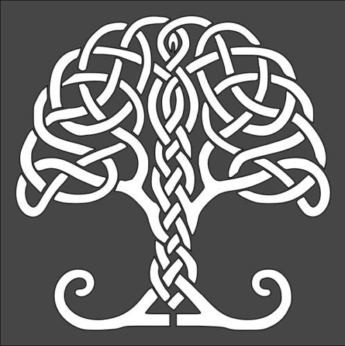 Stencil Celtic Braid Tree, Plastic Reusable, 5 x 5 Inch reusable Mylar wall painting stencil