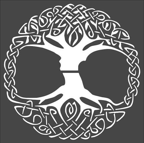 Stencil Celtic Tree in a Round Pattern, Plastic Reusable, 10 x 10 inch reusable Mylar wall painting stencil