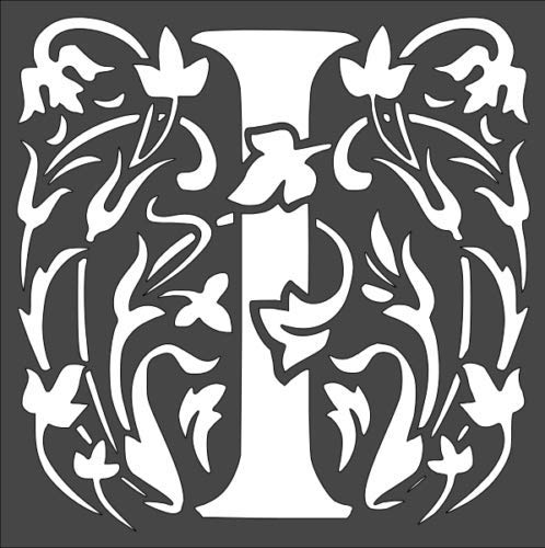 Stencil Letter Initial I, Plastic Reusable, 8 x 8 inch reusable Mylar wall painting stencil
