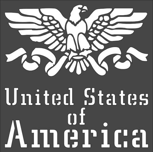 Stencil American Eagle Sign, Plastic Reusable, 8 x 8 inch reusable Mylar wall painting stencil