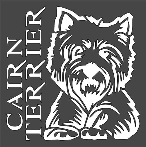 Stencil Cairn Terrier Sign, Plastic Reusable, 5.5 x 5.5 inch reusable Mylar wall painting stencil