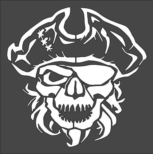 Stencil Skull Pirate, Plastic Reusable, 5 x 5 Inch reusable Mylar wall painting stencil