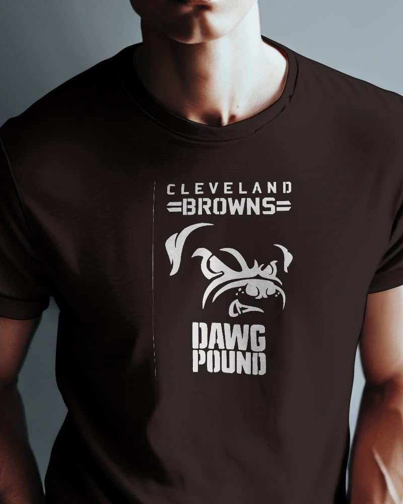 Clvnd Brown Dog Dawg Pound Stencil, Reusable, Durable Mylar, 11x8.5 Inches, for Sports-Themed stencil photo 2
