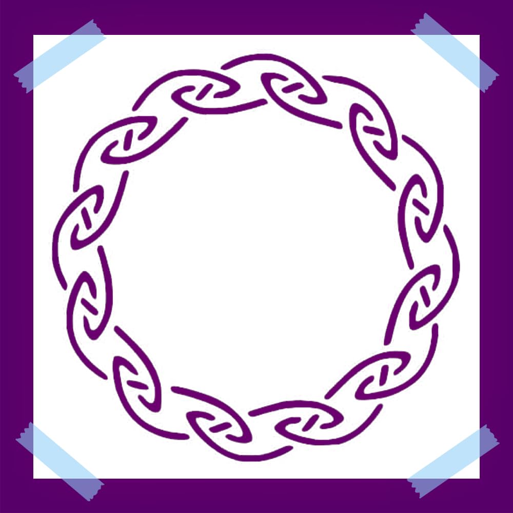 Celtic Ring Stencil for Painting, Reusable Mylar Plastic, 5.5 x 5.5 Inches, DIY Craft & Airbrush reusable Mylar wall painting stencil
