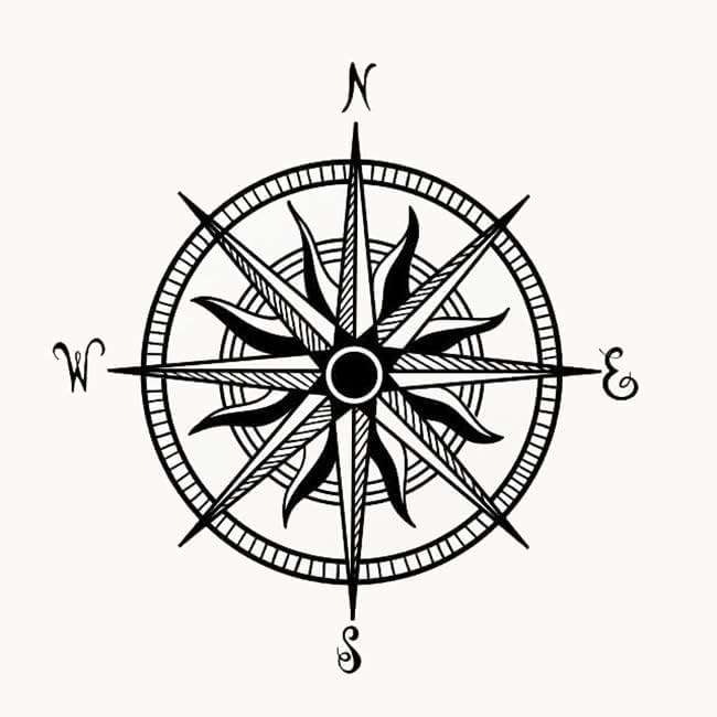 Vintage Compass Stencil for Painting, Reusable 12x12 Inches, Durable Plastic Template for Crafts stencil photo 2