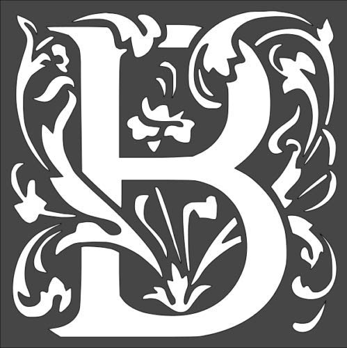Stencil Capital Letter B with Patterns, Plastic Reusable, 8 x 8 inch reusable Mylar wall painting stencil
