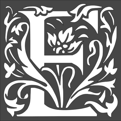 Stencil Large Letter E with Patterns, Plastic Reusable, 8 x 8 inch reusable Mylar wall painting stencil