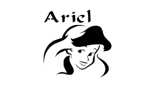 Princess Ariel Mermaid Stencil for Painting, Reusable Template, 5.5x5.5 Inch, Durable Plastic for reusable Mylar wall painting stencil