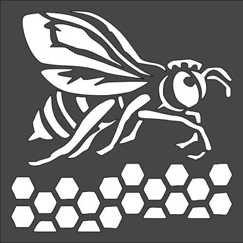 Stencil bee honeycombs, Plastic Reusable, 5.5 x 5.5 inch reusable Mylar wall painting stencil