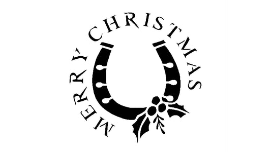 Christmas Horseshoe Stencil, 5.5x5.5 Inch, Reusable Plastic, Holiday Crafting and Home Decor reusable Mylar wall painting stencil