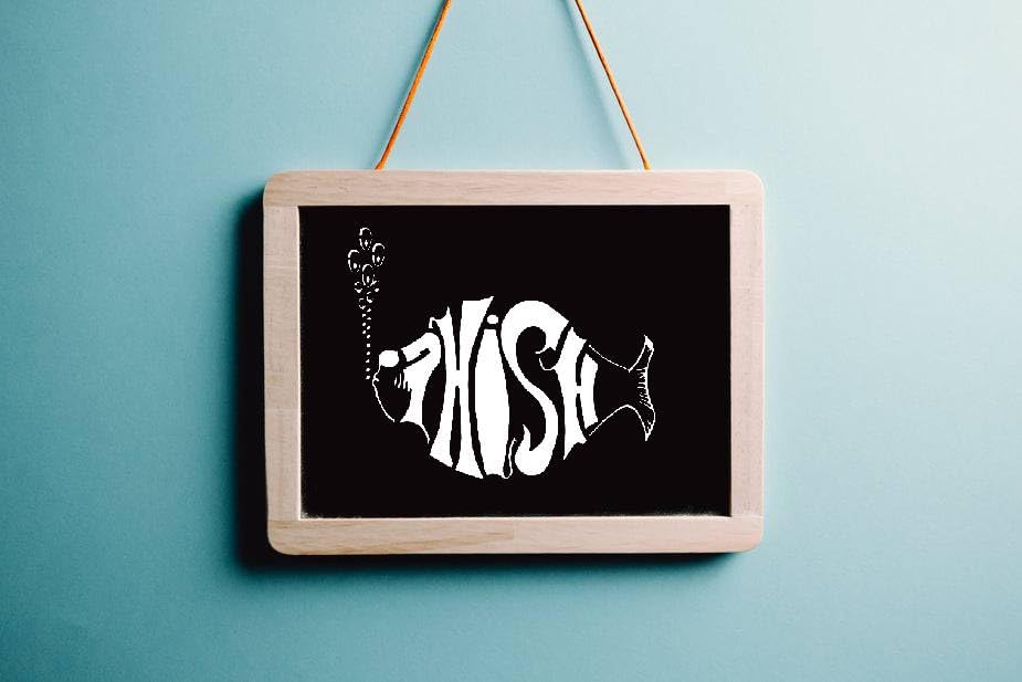 Phish Band Logo Stencil, Reusable Template, 5x6 Inch, Music Fan Art and Craft Tool, White stencil photo 2